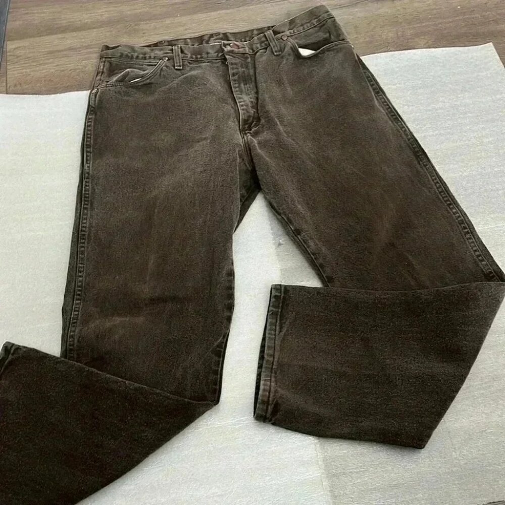 [38*32]Vintage Wrangler Brown High Rise  Jeans Men - Made in Mexico-NWOT